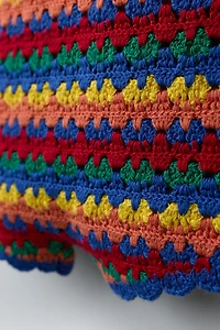 MULTICOLOR CROCHET KNIT SHORT JUMPSUIT