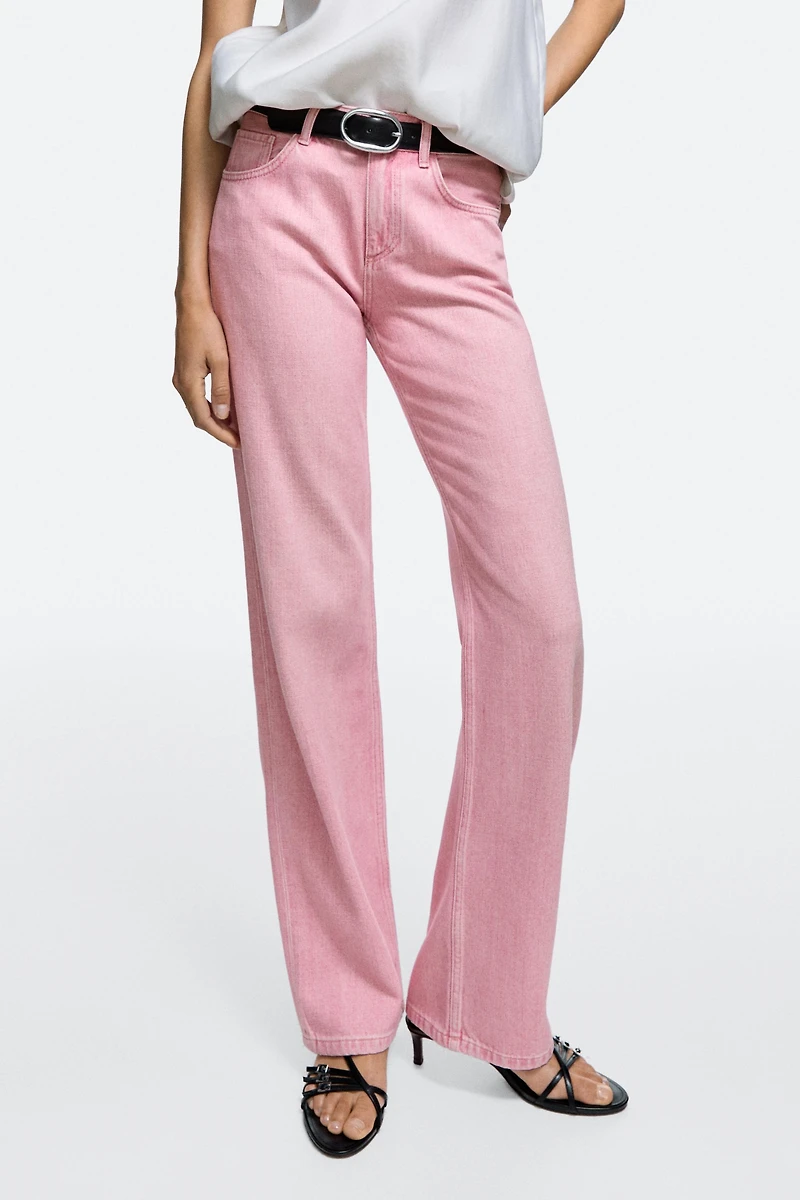 Low-rise straight-leg jeans