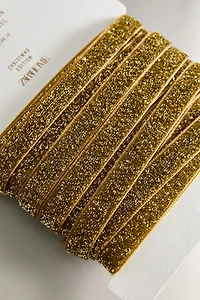 METALLIC THREAD CHRISTMAS GIFT RIBBON