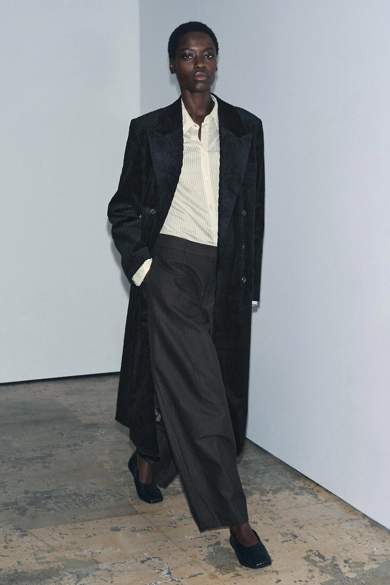 LONG CORDUROY COAT ZW COLLECTION LIMITED EDITION