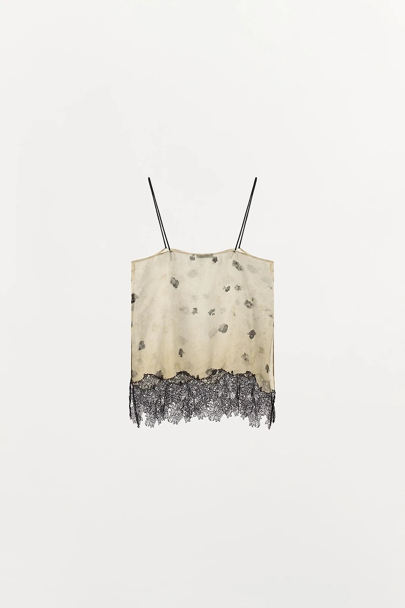 PRINTED LACE CAMISOLE