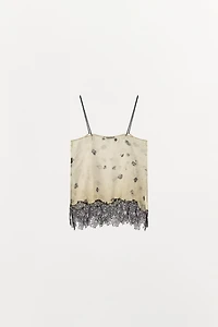 PRINTED LACE CAMISOLE