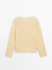 Boat neck knit sweater