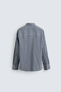 CHEMISE RELAXED FIT JACQUARD RAYURES