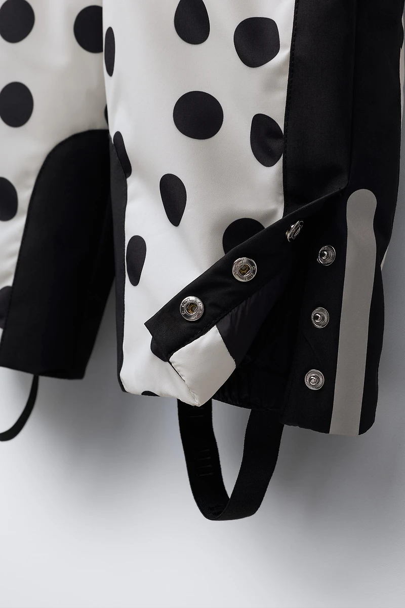 WATER RESISTANT AND WINDPROOF POLKA DOT JUMPSUIT