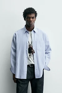 WRINKLED EFFECT STRIPED SHIRT