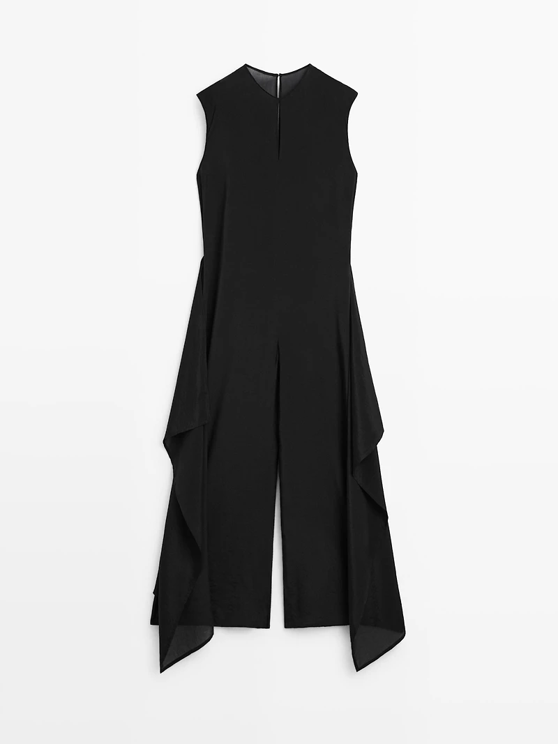 Flowing jumpsuit with knot detail