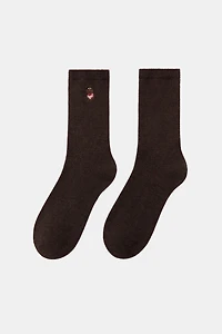 PLAIN SOCKS WITH DACHSHUND EMBROIDERY