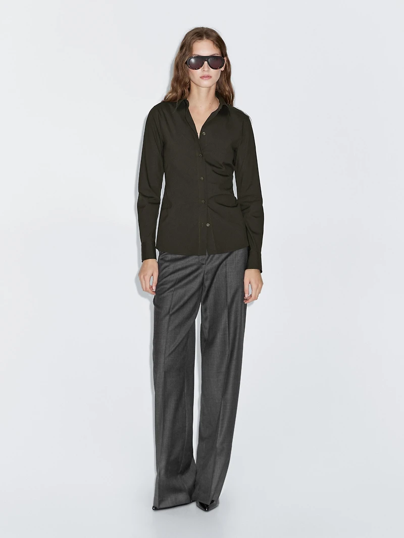 Cotton blend stretch shirt