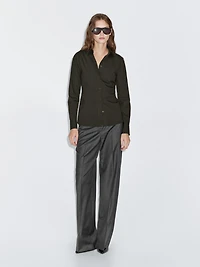 Cotton blend stretch shirt
