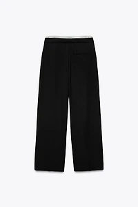 DOUBLE WAIST WIDE LEG PANTS
