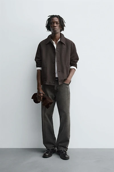 TEXTURED POCKET OVERSHIRT