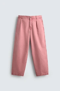 RELAXED FIT PLEATED PANTS