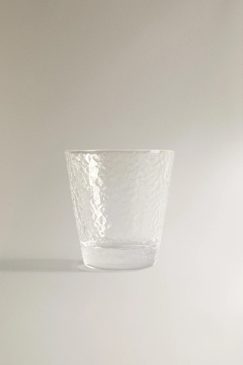 GOBELET VERRE RELIEF NID D'ABEILLE