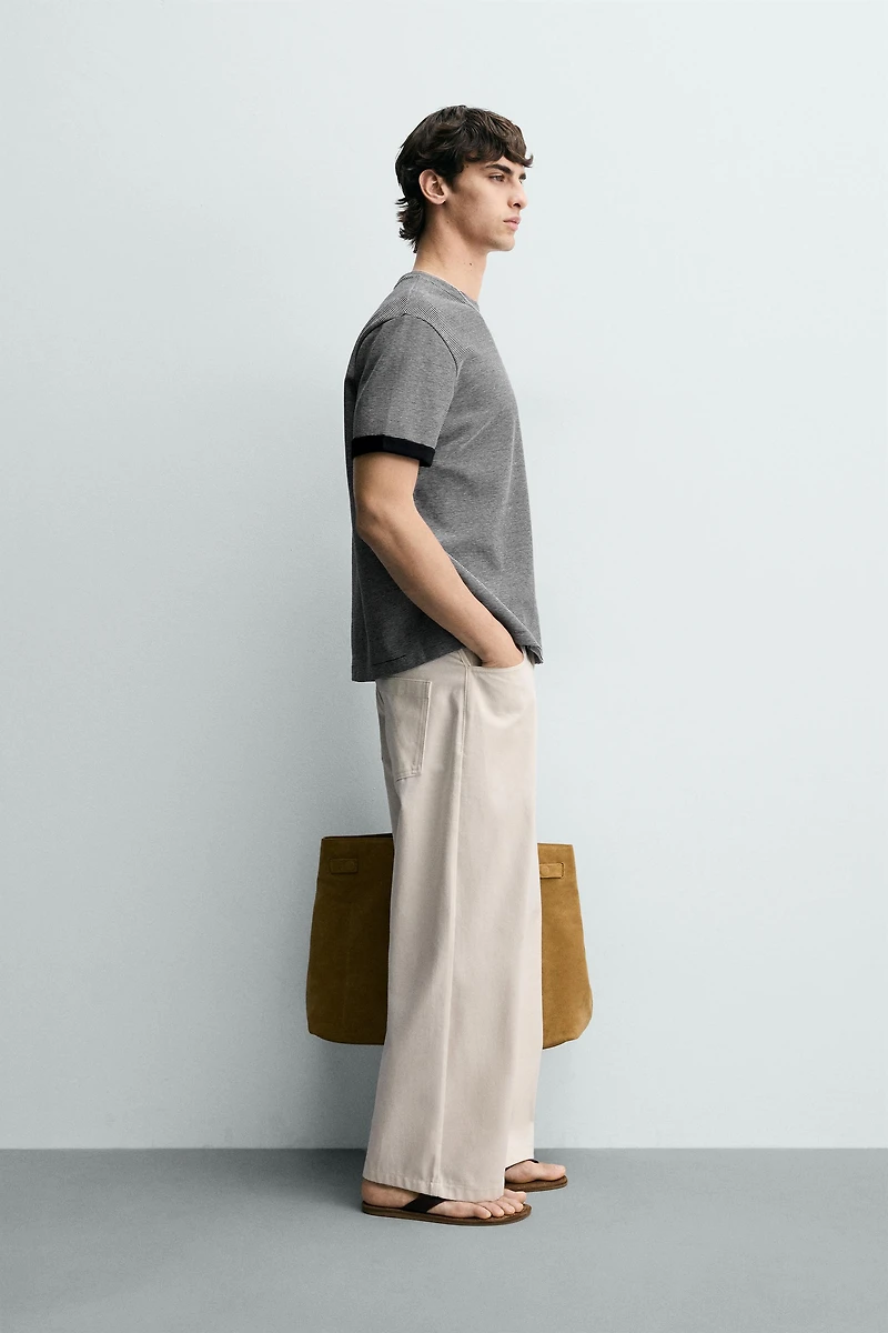 T-SHIRT JACQUARD RAYURES CONTRASTE