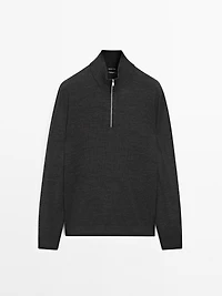 Quarter-zip knit sweater