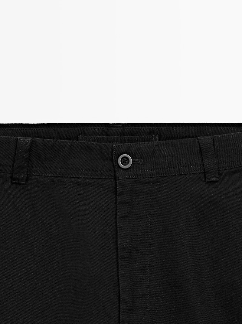 100% cotton wide-leg trousers