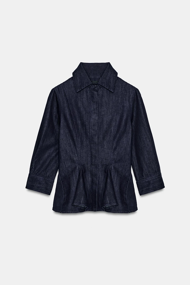 ZW COLLECTION PEPLUM DENIM SHIRT