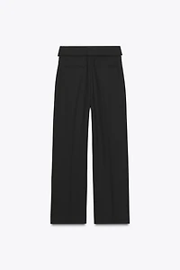 ZW COLLECTION WOOL-BLEND FOLD-OVER WAIST PANTS