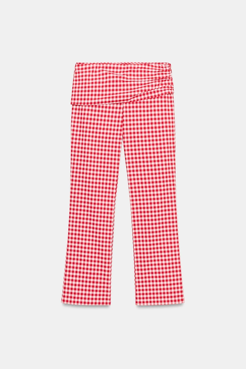 PANTALON CAPRI À CARREAUX VICHY