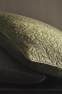 HOUSSE DE COUSSIN MATELASSÉE FEUILLES