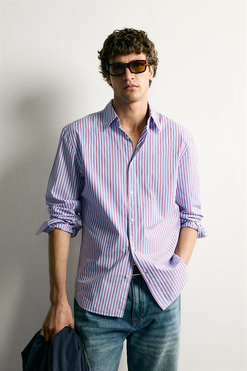 CONTRAST STRIPE REGULAR FIT SHIRT