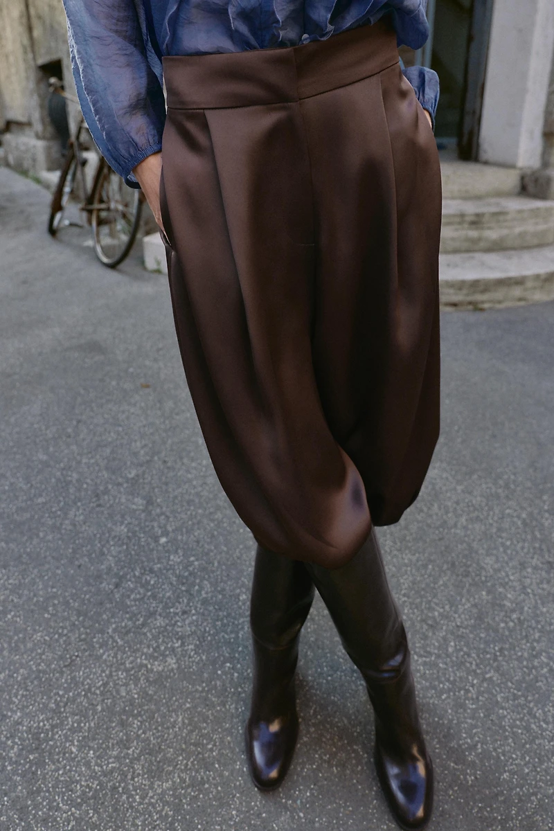 SATIN BALLOON PANTS
