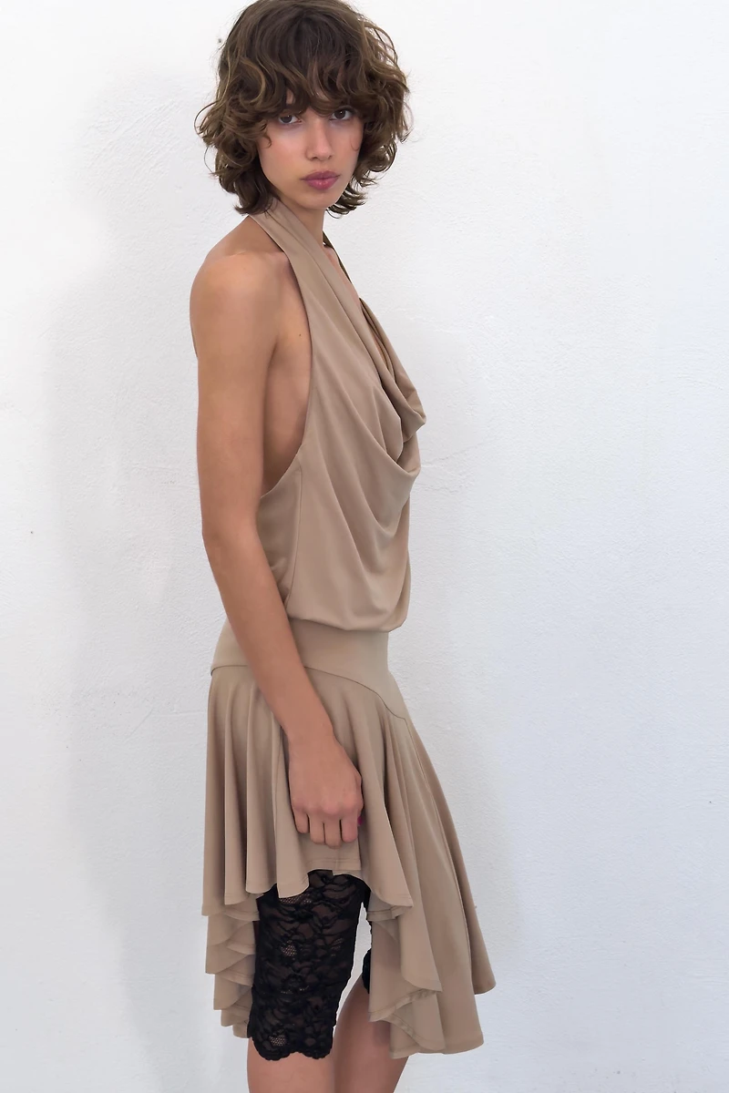 OPEN-BACK HALTER DRESS