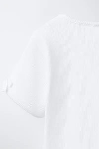 RIBBED STRIPED TIE T-SHIRT