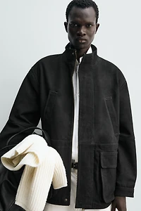 PARKA RELAXED FIT EN CUIR