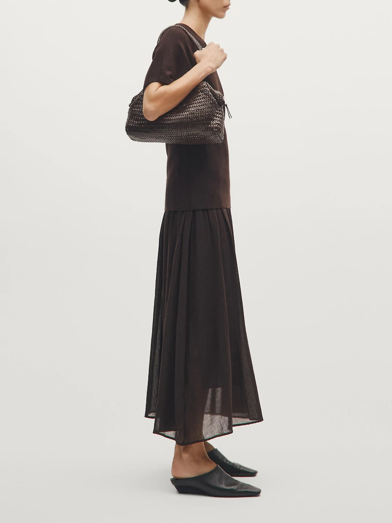 Sac satchel tressé en cuir nappa