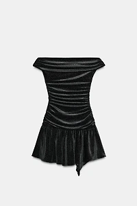 ROBE COURTE EN VELOURS BRILLANT