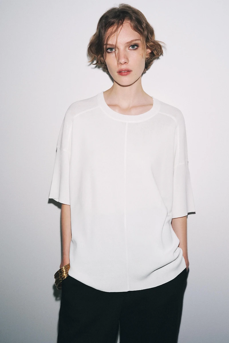 TOP OVERSIZE EN MAILLE UNIE