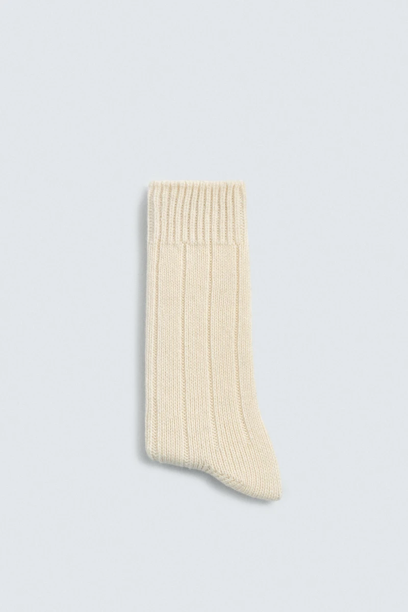 RIBBED WOOL BLEND SOCKS AARON LEVINE X ZARA