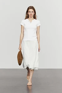 100% cotton short sleeve henley T-shirt