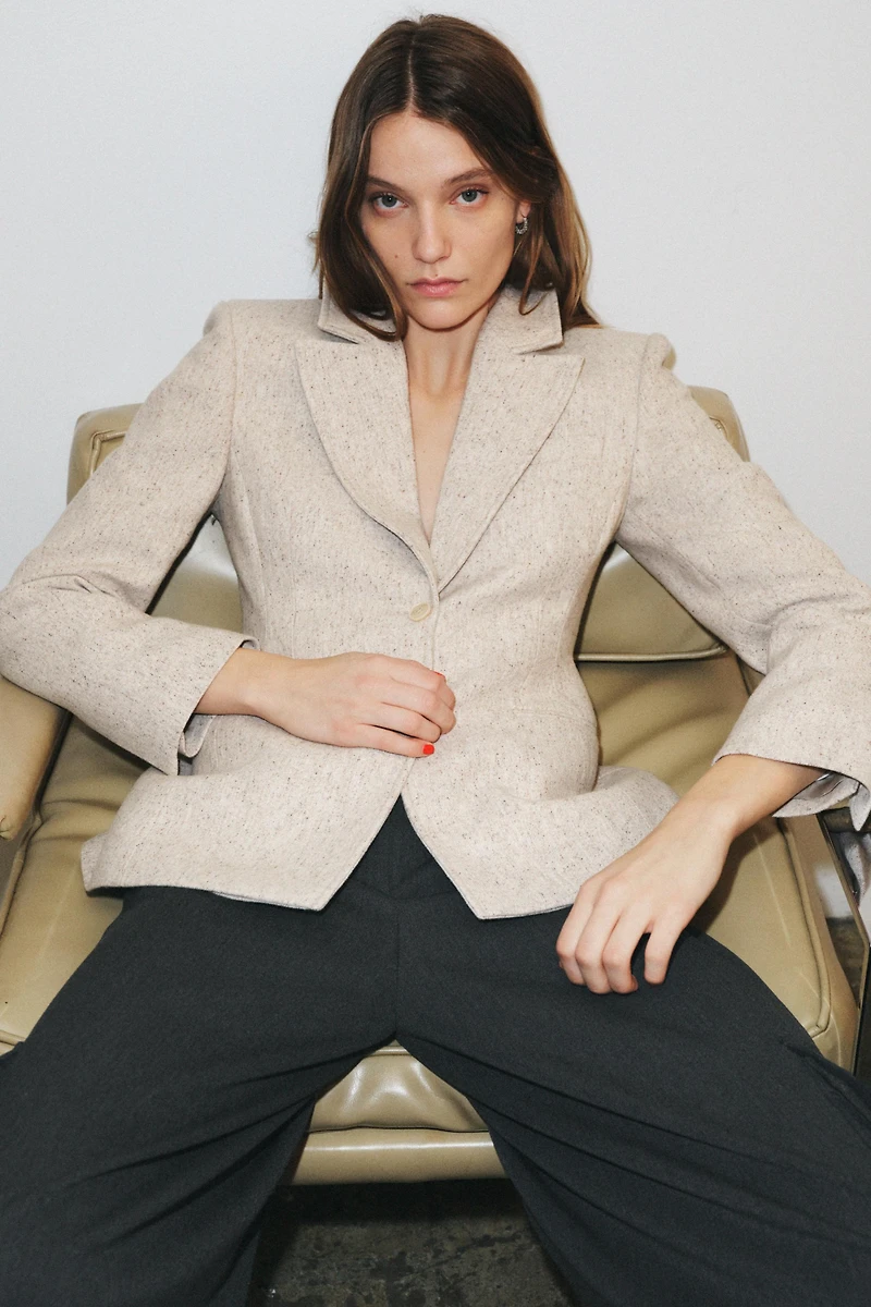 TAILORED WOOL BLEND PEPLUM BLAZER ZW COLLECTION