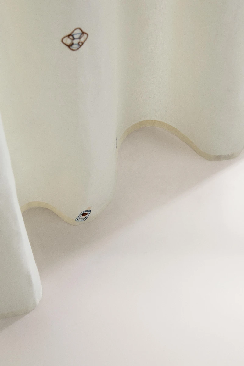 EMBROIDERED SHOWER CURTAIN