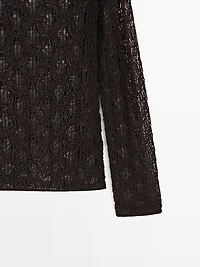 Boatneck sweater with openwork detail