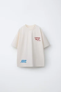 EMBROIDERED AND PRINTED T-SHIRT