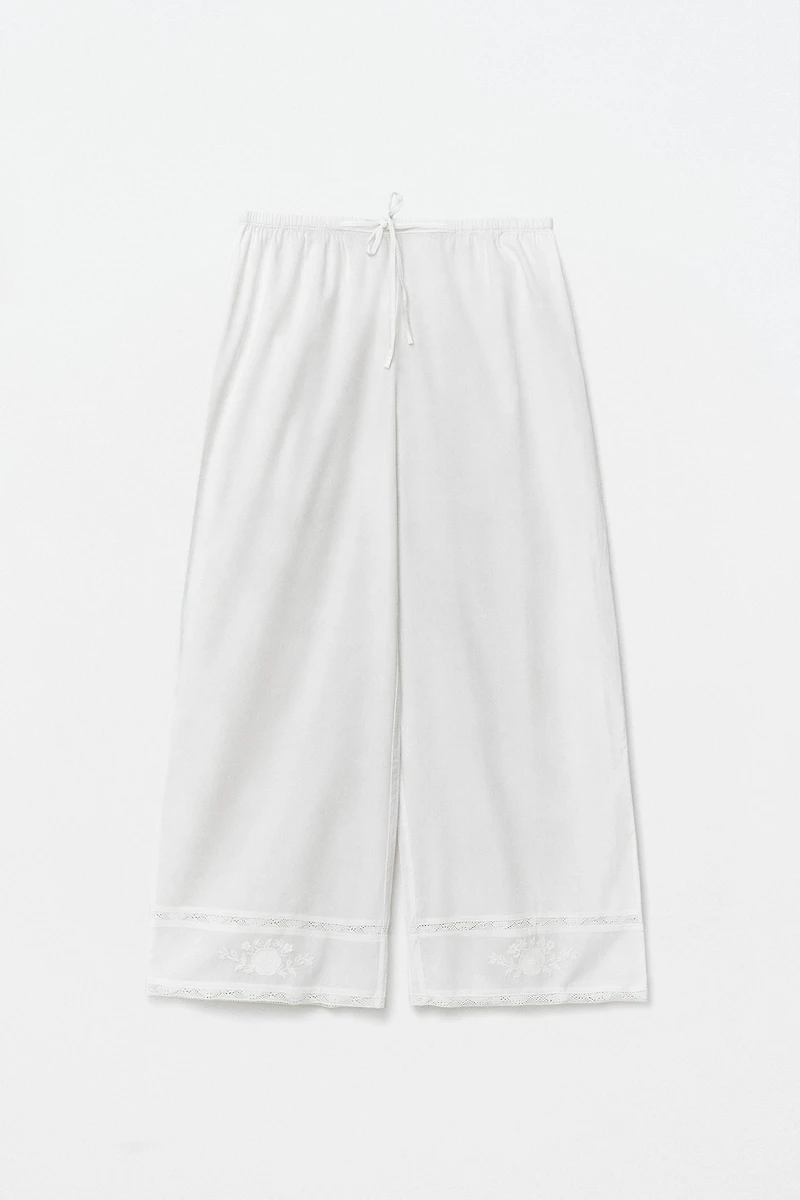 LACE TRIMMED PANTS
