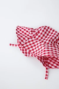 BONNET BUCKET À CARREAUX VICHY