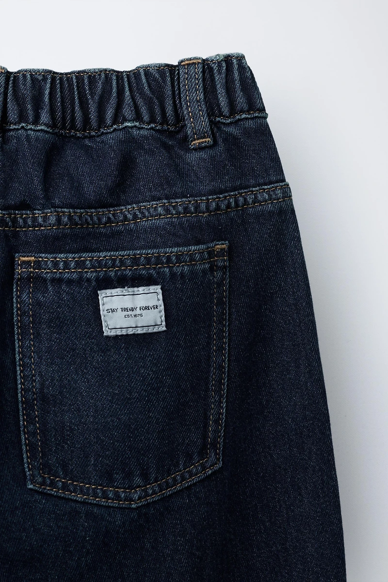 PLEATED BALLOON DENIM PANTS