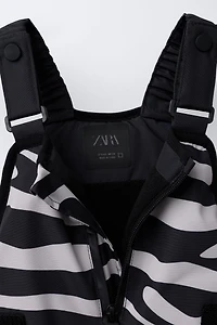 ZEBRA PRINT WATER RESISTANT AND WINDPROOF OVERALLS