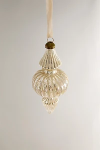 MIRRORED SPINNING TOP CHRISTMAS TREE ORNAMENT