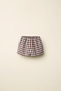 GINGHAM COTTON LINEN SHORTS CREATED BY CARAMEL LONDON X ZARA