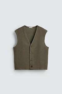 RELAXED FIT TEXTURED VEST
