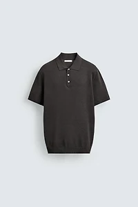 TEXTURED KNIT POLO SHIRT