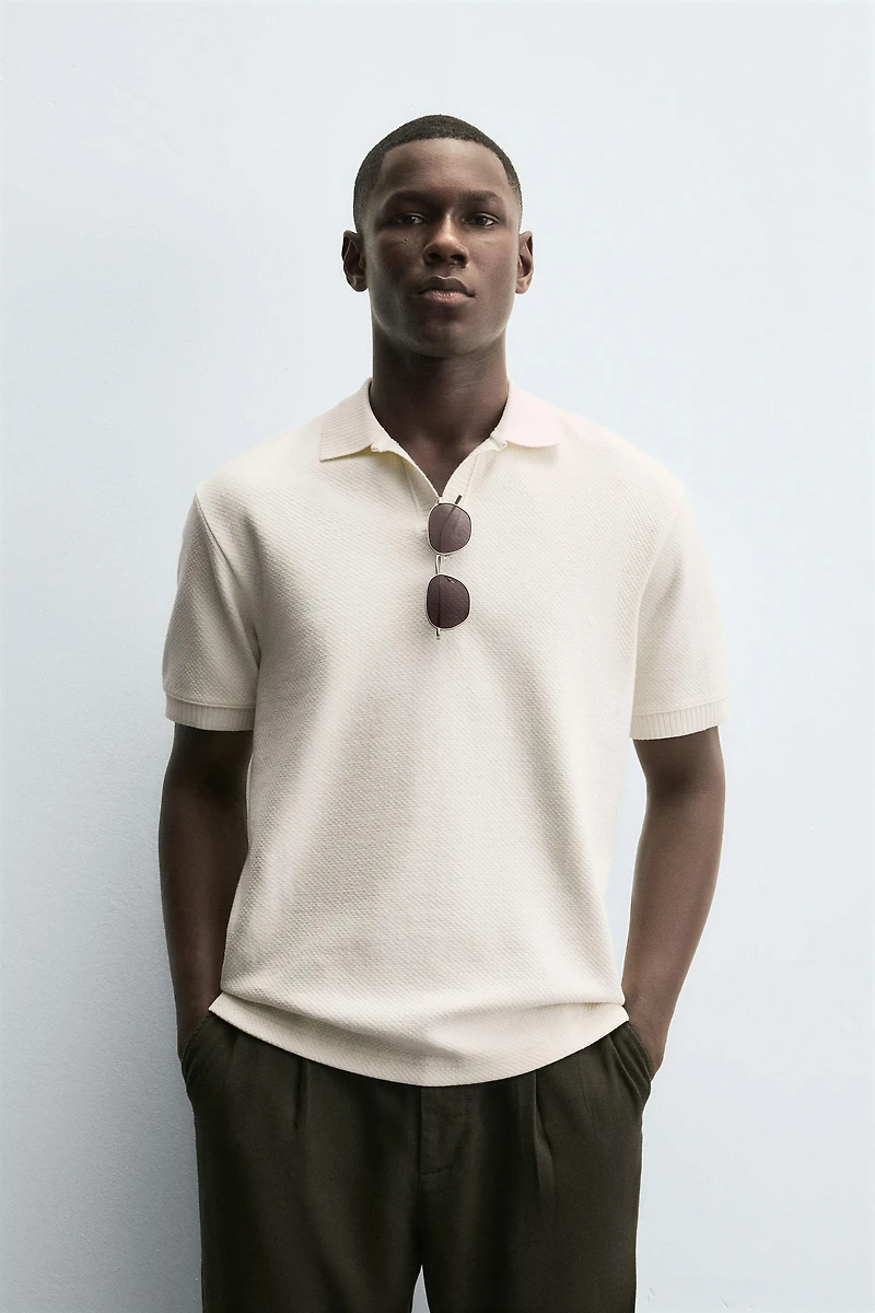 POLO REGULAR FIT STRUCTURÉ
