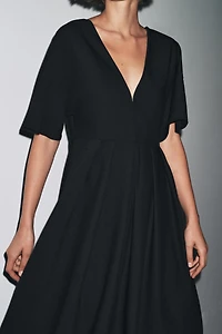 V-NECK MIDI DRESS ZW COLLECTION