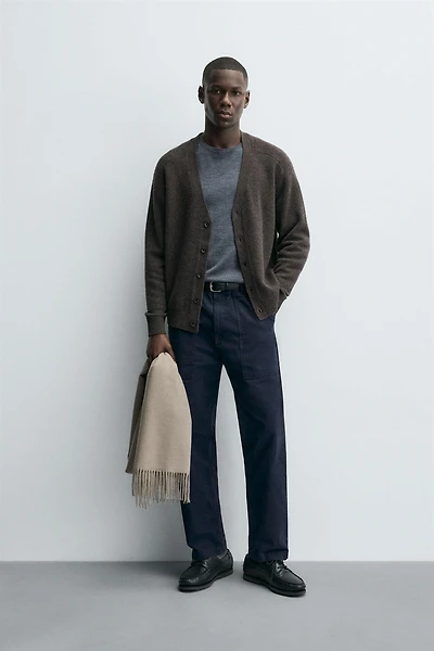 REGULAR FIT WOOL BLEND CARDIGAN